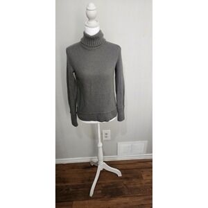 Vince cashmere Turtleneck Sweater Size XS Gray 100% cashmere ribbed foldover